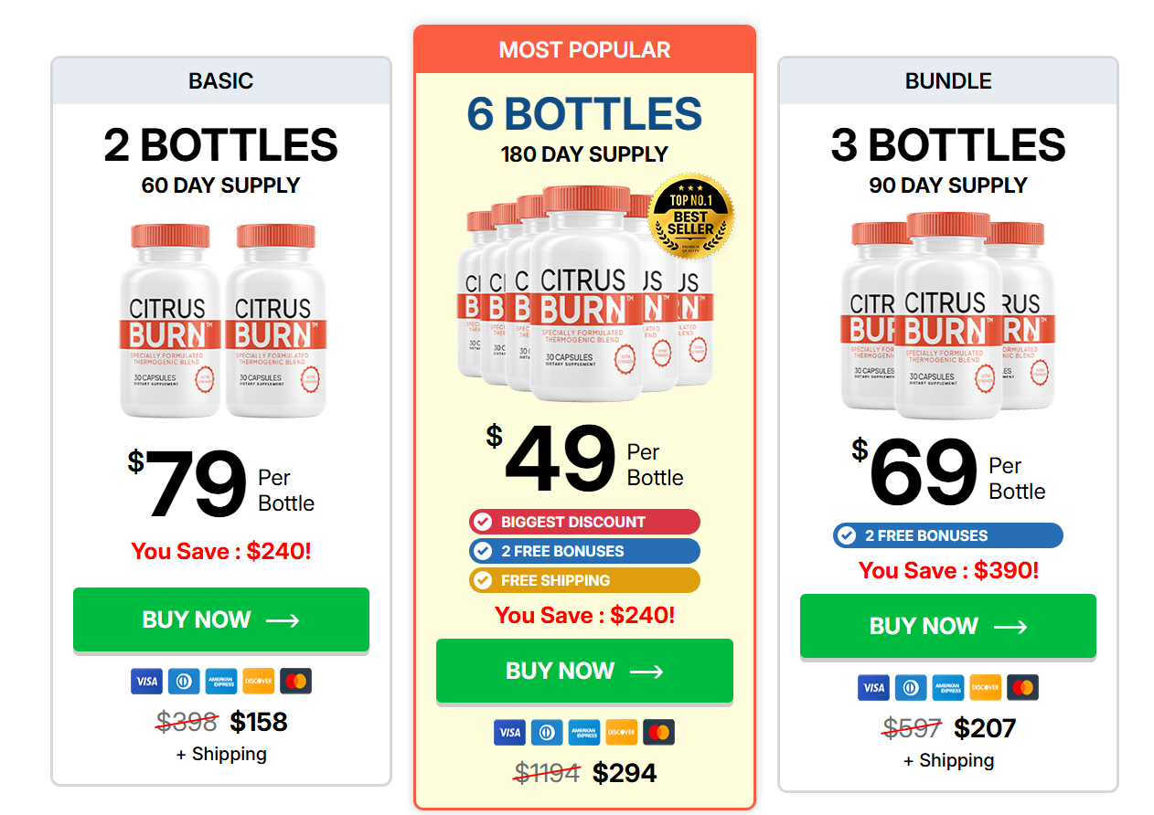 CitrusBurn secure checkout and special pricing